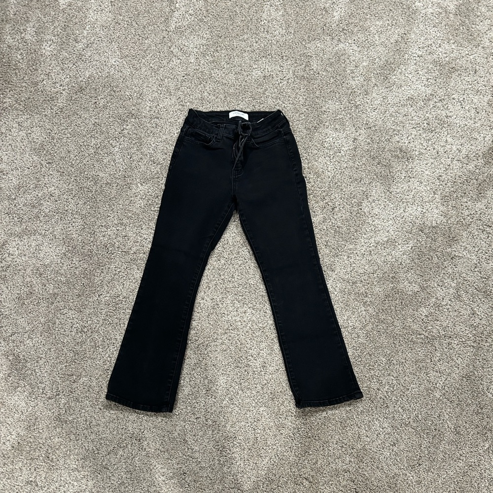 Lovervet by Vervet Black Crop Kick Ankle Jeans for Women